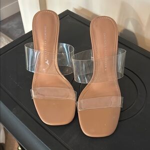 Zara Beige Clear Strap Women's Sandals